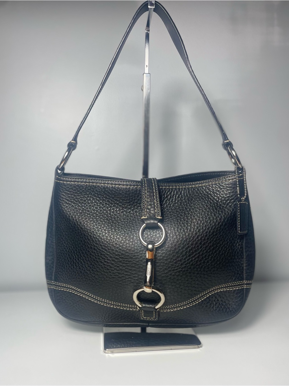 Authentic Coach 2008 Hampton Hobo Bag
F13086 Y2K Black Pebble Leather